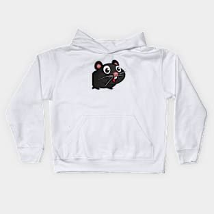 Funny black hamster Kids Hoodie